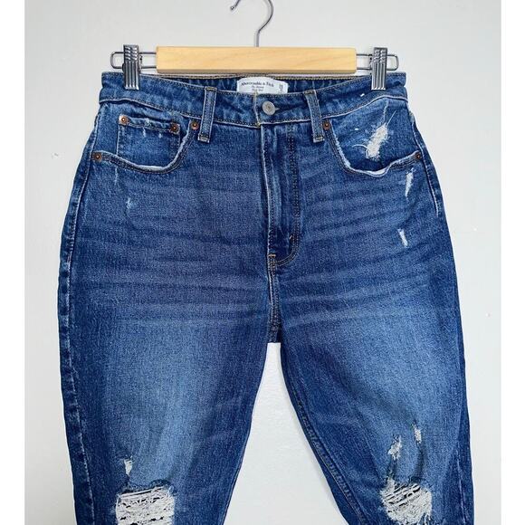Abercrombie & Fitch Curve Love The Skinny High Rise Jeans Dark Wash Blue Size 26 - Picture 4 of 8